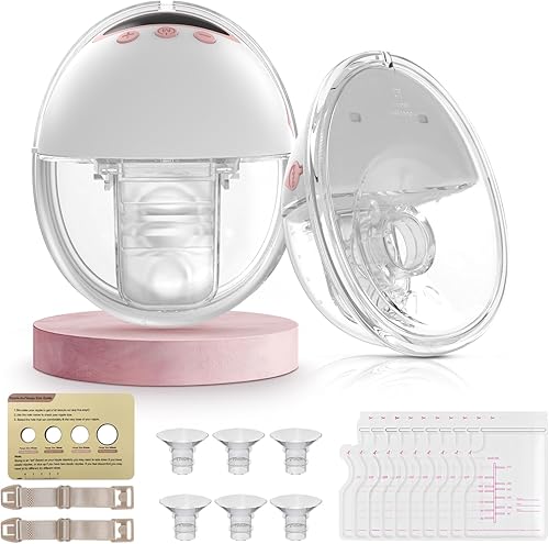 Extractor de leche eléctrico doble portátil, bomba de lactancia materna manos libres con 4 modos y 12 niveles, antirreflujo, pantalla LED, 10 bolsas