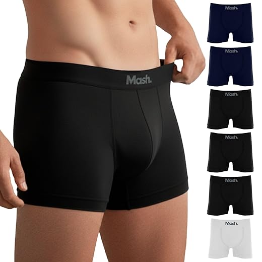 Kit 6 Cuecas Boxer Mash Sem Costura Poliamida Toque Gelado Box Masculina Adulto