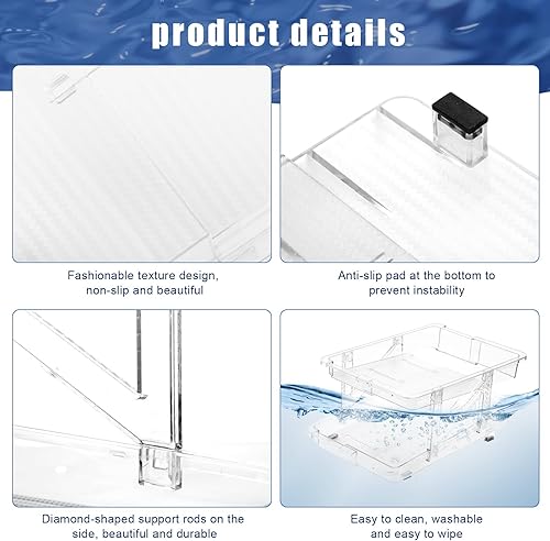 Miniatura 4 de Soaoo Organizador de latas de soda ajustable de 2 piezas de ancho para refrigerador, dispensador de bebidas expandible, transparente, 2 capas,