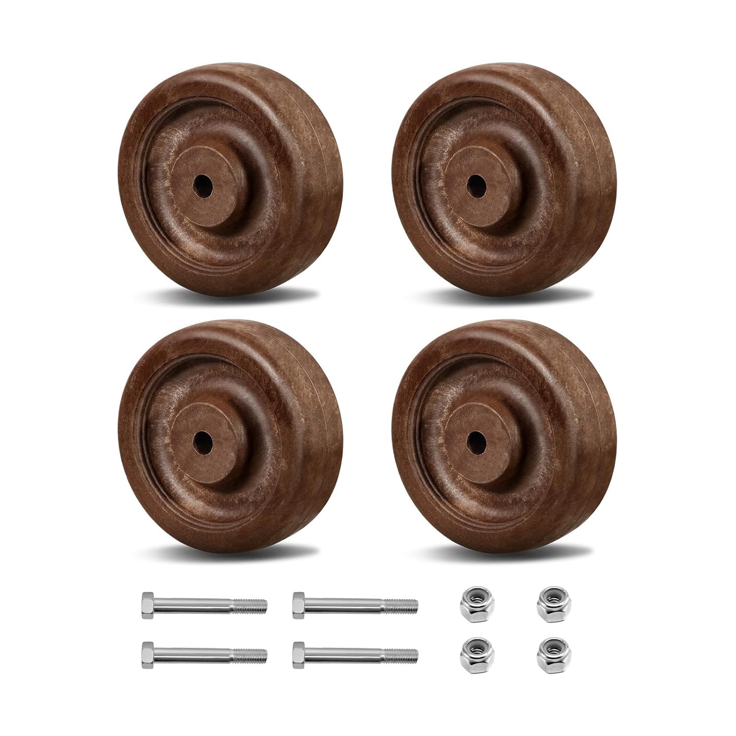 4" X1.5" High Temperature Caster Wheels: -40° F to +475° F(Made In USA), Nylon&Glass Wheel, Heavy Duty-600LB Capacity(4 Pack)