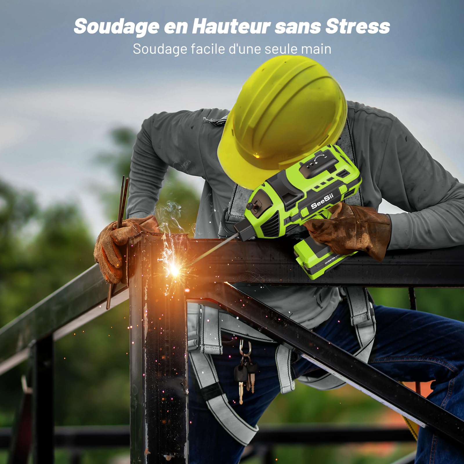 Poste à Souder Portatif Électrique ARC IGBT Inverter 220 V 120 A pour Soudage Acier, Réparation Pièces Métalliques, Soudage Châssis, Carrosseries et Étagères Métalliques