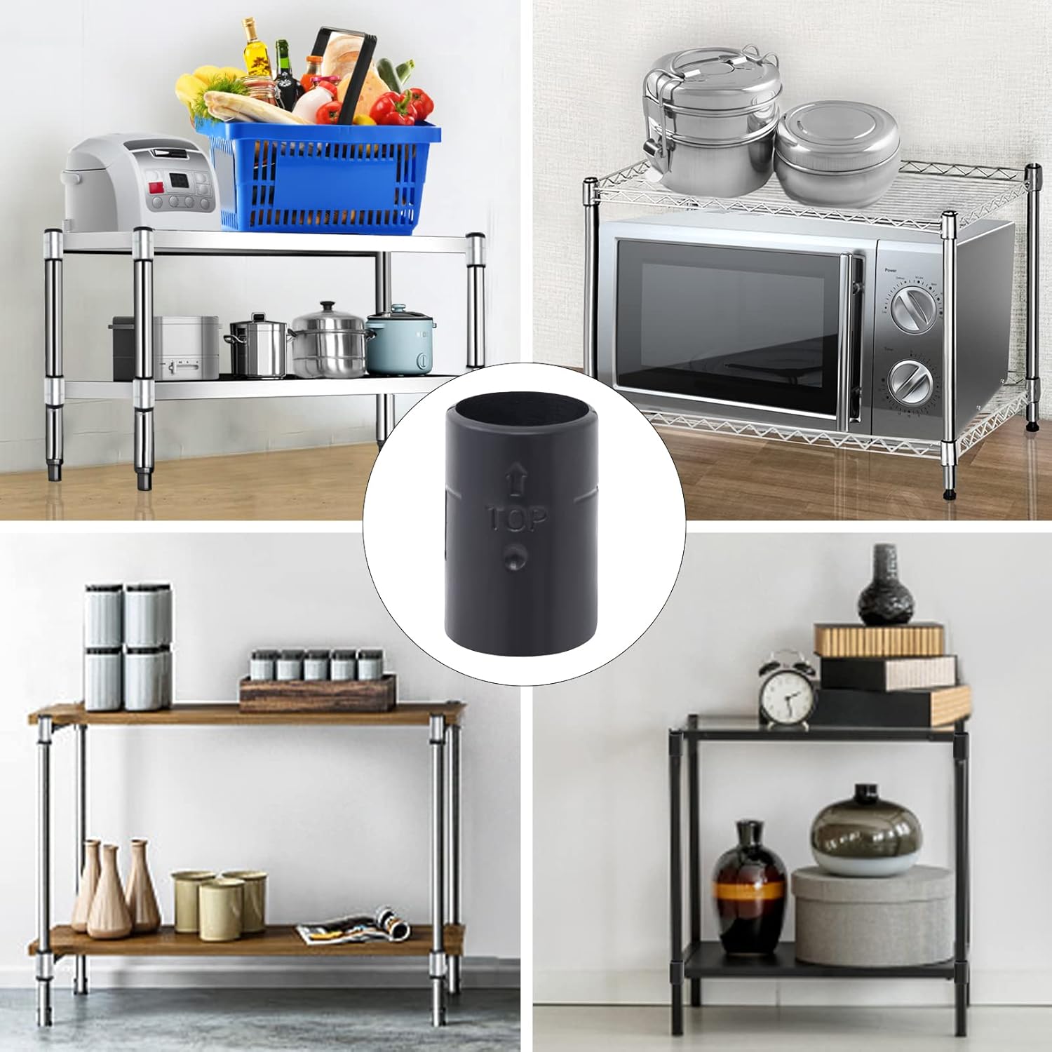 8 Pcs Wire Shelving Shelf Lock Clips for 1" Post - 4 Pairs of Shelving Sleeves Replacements for Wire Shelving System Plastic Accessories Parts - Image 5