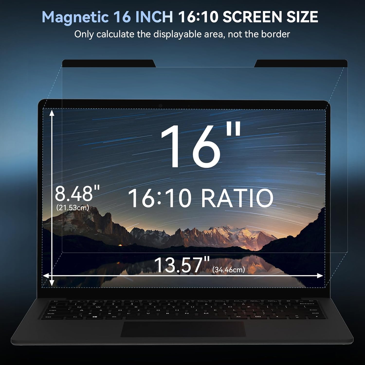 Mamol Magnetic Laptop Privacy Screen 16 inch,16:10 Aspect Removable Anti Glare Protector Blue Light Privacy Screen Filter,Filter Shield Compatible with HP/Dell/Acer/Asus/Samsung/Lenovo/Thinkpad Envy