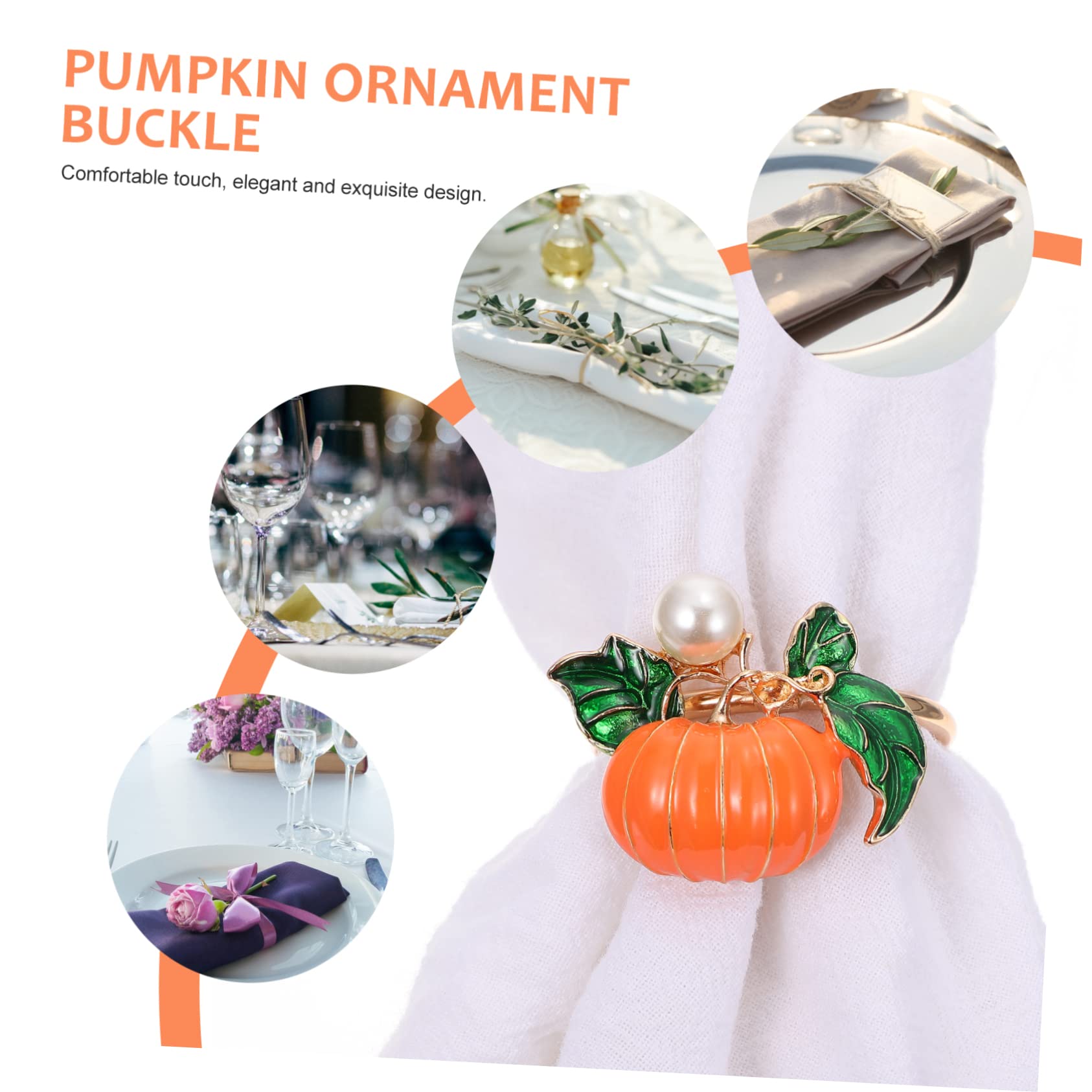 TOPBATHY 12 STK Kürbis Serviettenknöpfe Halloween- Kürbis Tischschnalle Serviettenring Thanksgiving-serviettenring Serviettenringe Für Hochzeitsfeiern Herbst Serviette