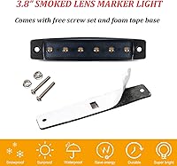 Vista 4 de Paquete de 10 Luces Laterales Marcadoras de Remolque DC 12V Verde Ahumado 3.8" 6 LED Barra de Luz de Gálibo Tira de Luz Indicadora de Señal