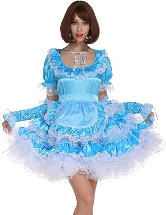 GOceBaby Women French Maid Pale Blue Lockable Dress Puffy Crossdress