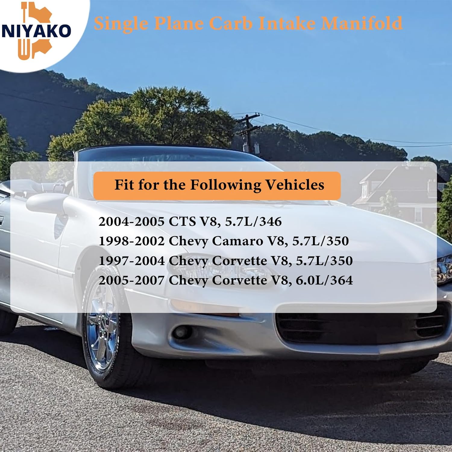 Single Plane Carb Intake Manifold Replacement# 300-132 Fit Chevy Camaro Corvette GM LS1 LS2 LS6 5.7L 6.0L V8