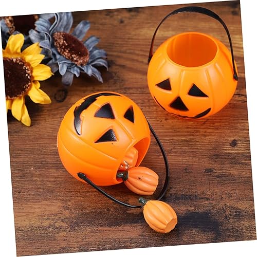 Miniatura 7 de 15 cubos de almacenamiento de calabaza de Halloween, cubos de plástico para trucos, estilos aleatorios para fiestas y decoraciones de Halloween