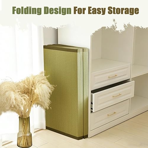 Miniatura 6 de HAGiHARA Tapete de tatami japonés, tapete plegable portátil de hierba Rush, colchón de futón tradicional para meditación, yoga, dormir o uso en