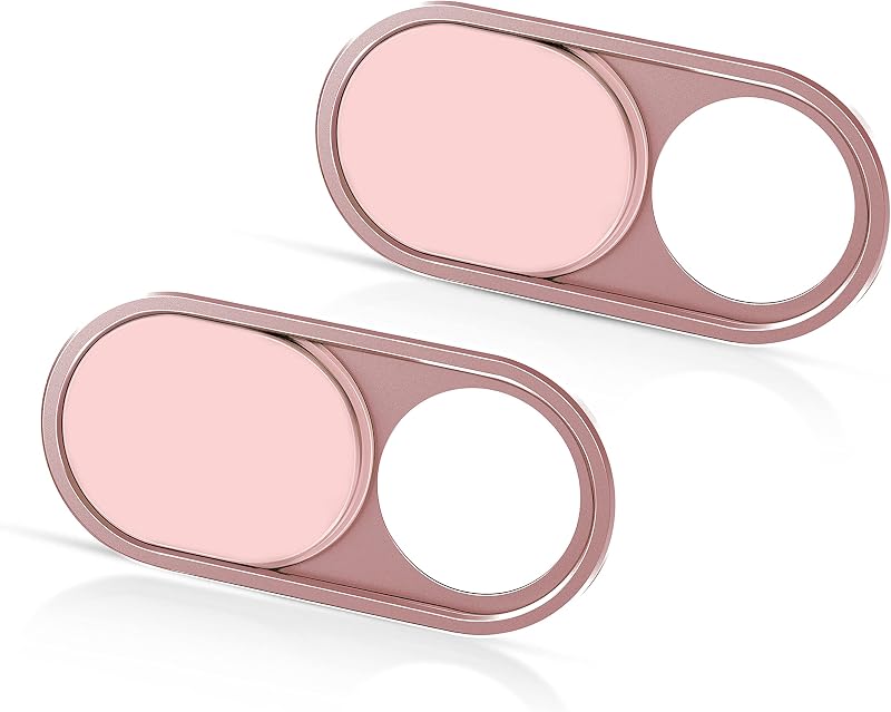 CloudValley Laptop Camera Cover Slide, Metal 0.023 Inch Ultra-Thin, Pink | Webcam Cover for MacBook Pro / Air, Laptop, iMac, iPad, iPhone 8/7, PC Accessories, Privacy Web Camera Protection, 2 Pack