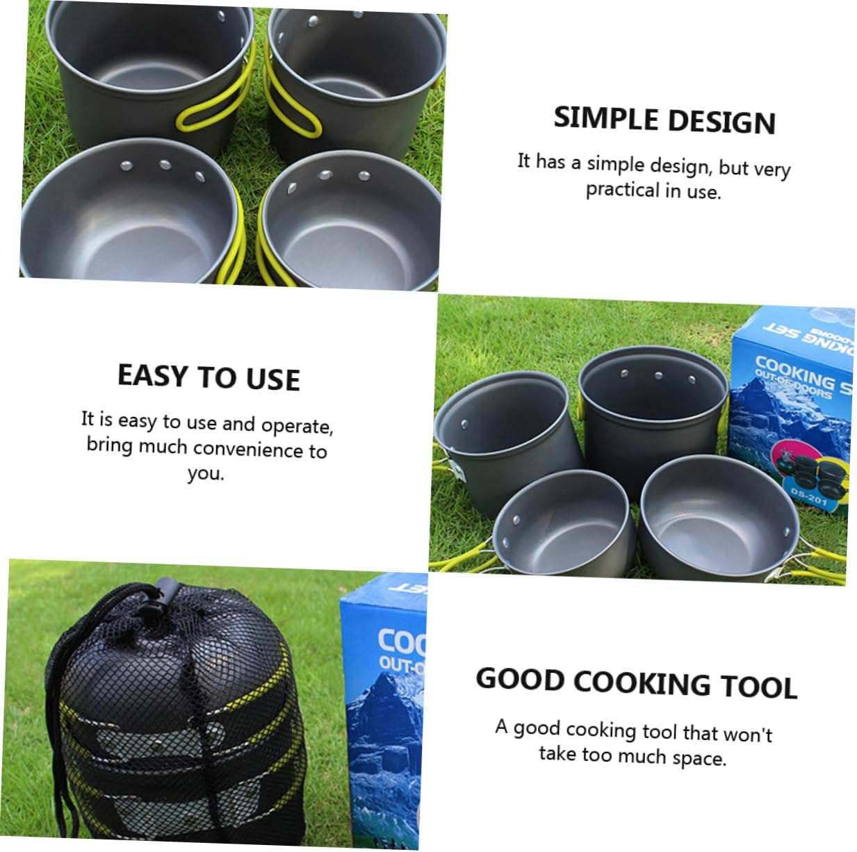 Portable Outdoor Cooking Utensils Set Alloy Cookware for People Lightweight and Durable Camping Cookware for Hiking and Picnics