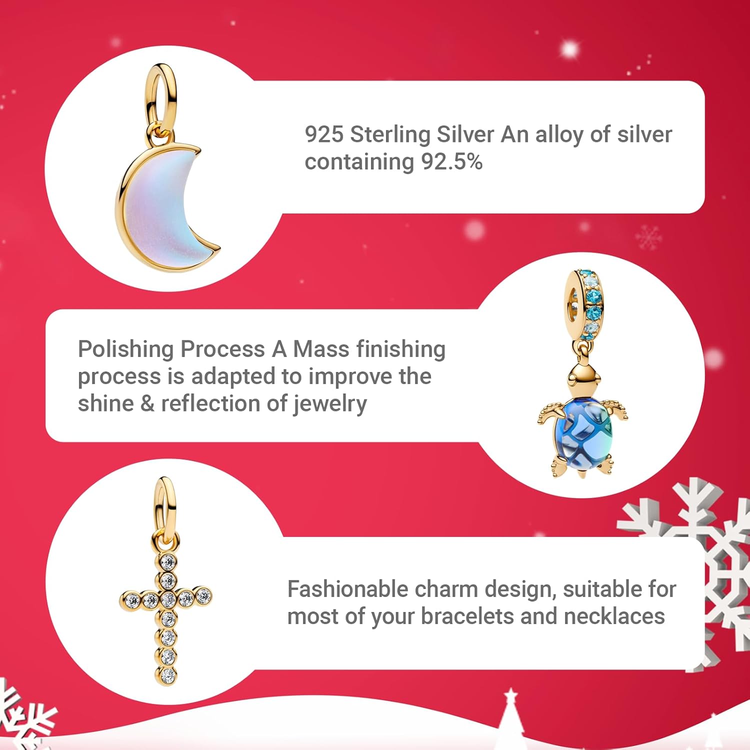 Valentine's Day Valentine's Day 925 Sterling Silver Charms Fit for Pandora Charm Bracelets and Necklaces Love Charm Dangle Pendants Beads Jewelry for Women