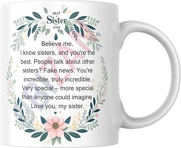 Premium 11oz Pink Best Sister Ever Coffee Mug - Ideal Gift for Sisters, Studio Pro Design, Durable & Stylish - Perfect for Crazy Little Sisters and Sister-in-Laws