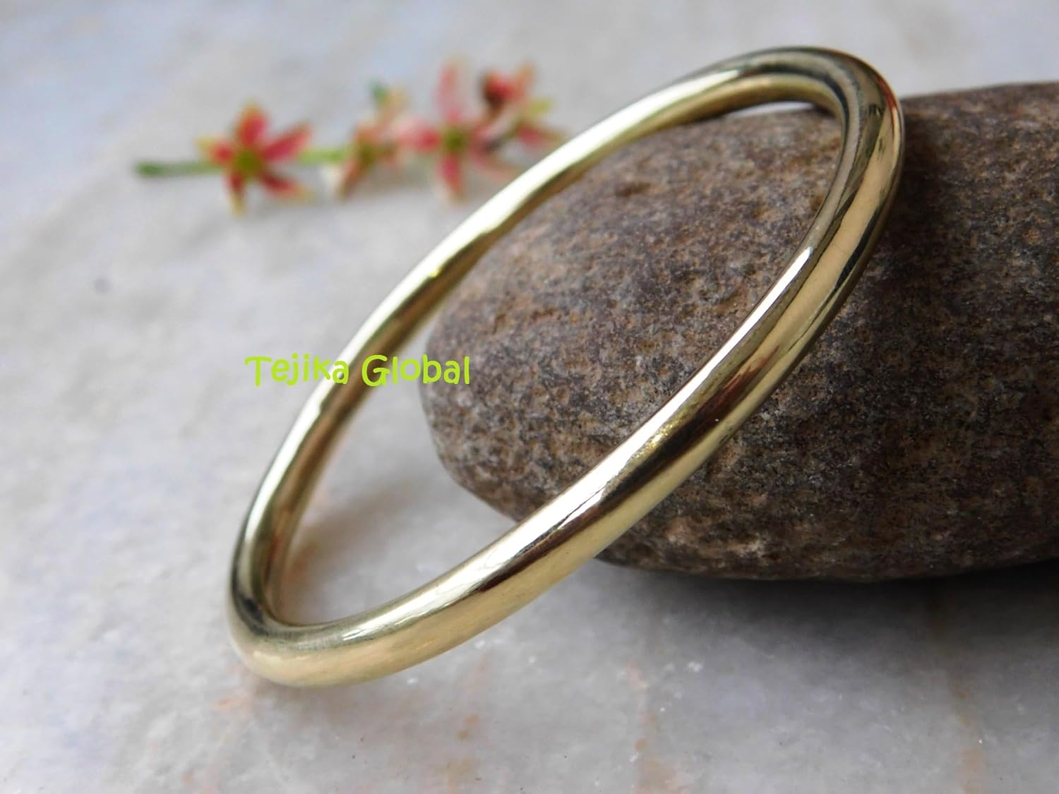 Pure Brass/Rose Gold 5 MM bracelet - Thick and Heavy kada Unisex Brass Bangle - Handmade Brass Jewelry,