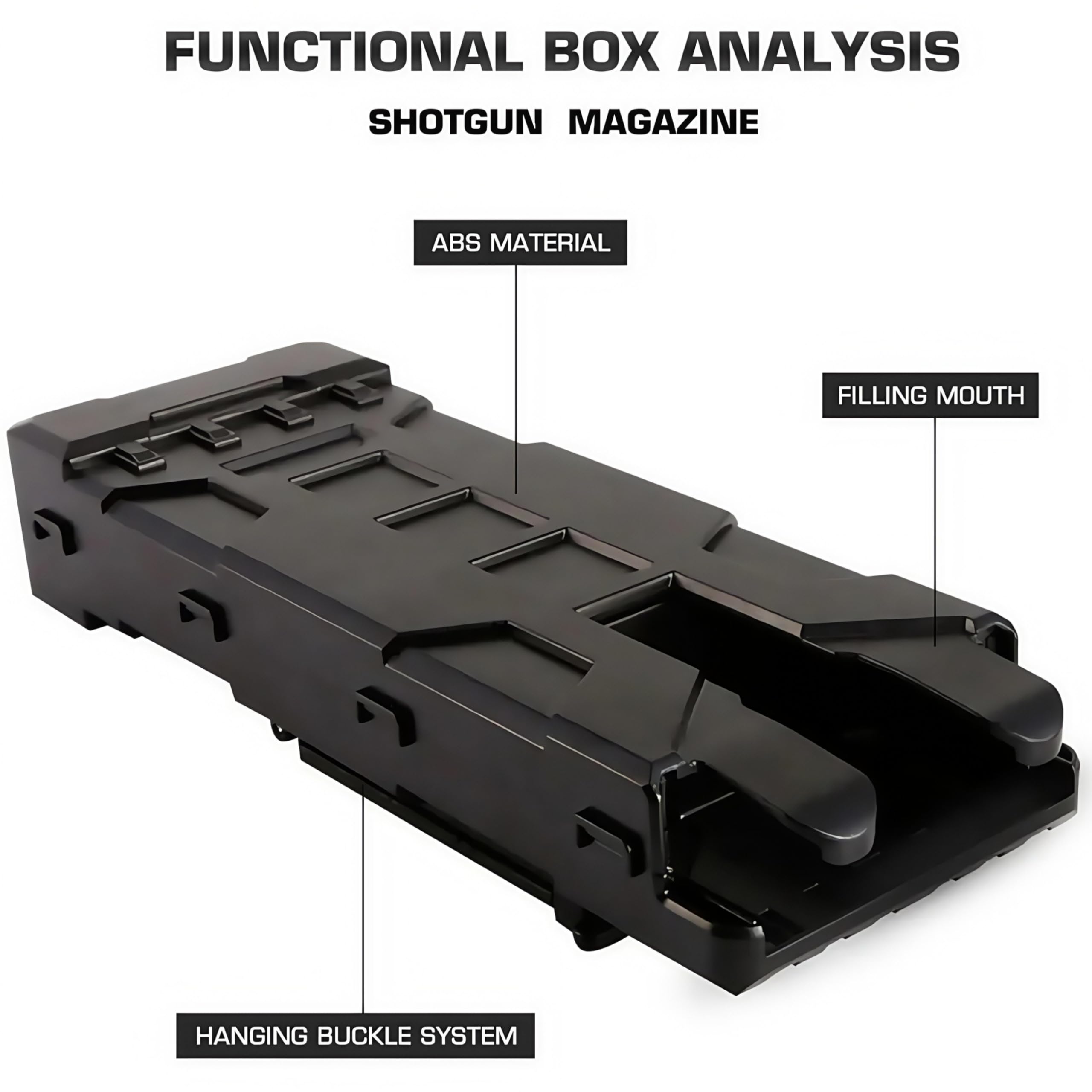 ACEXIER Portacargador táctico Molle para 10 Cartuchos de Calibre 12, Soporte para Recarga, Bolsa para munición, Airsoft y Paintball