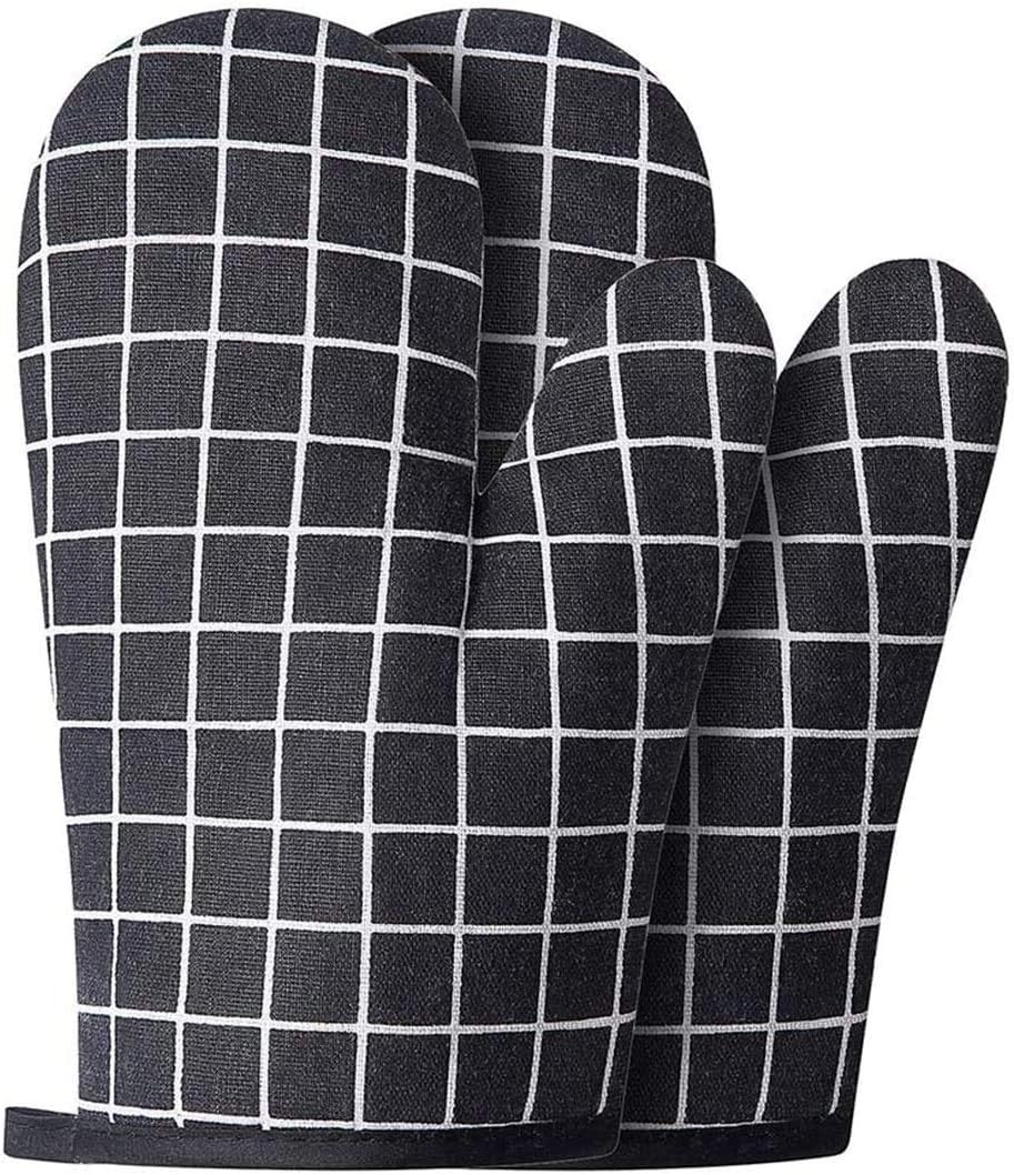 Cotton Kitchen Oven Mitt Glove, Black