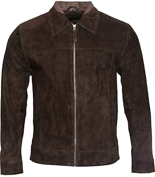 【IONSEOUL】Biker Suede Jacket 4JH619 Men Leather Tan Suede Jacket Classic Biker Motorcycle Style