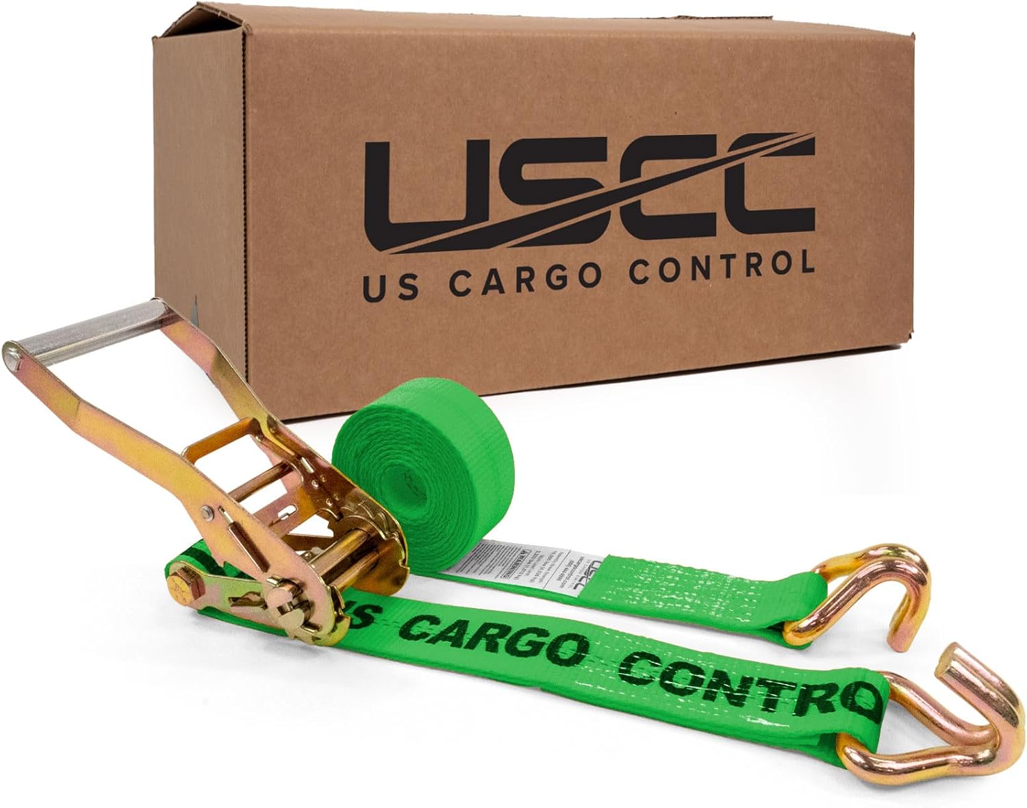 US Cargo Control Wire Hook Ratchet Straps 2 Inch x 12 Foot (10-Pack), 10,000 LBS Break Strength, Ratchet Straps Heavy Duty with Double J Hooks, Green Cargo Tie Downs for Flatbed Trailers and Trucks