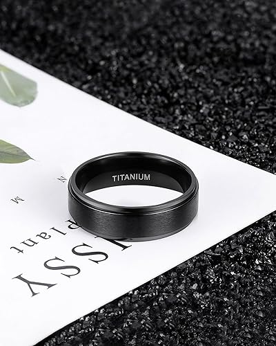 Miniatura 2 de TIGRADE 4mm 6mm 8mm 10mm Titanium Rings BlackSilverGold Wedding Band Matte Comfort Fit for Men Women Size 3-15