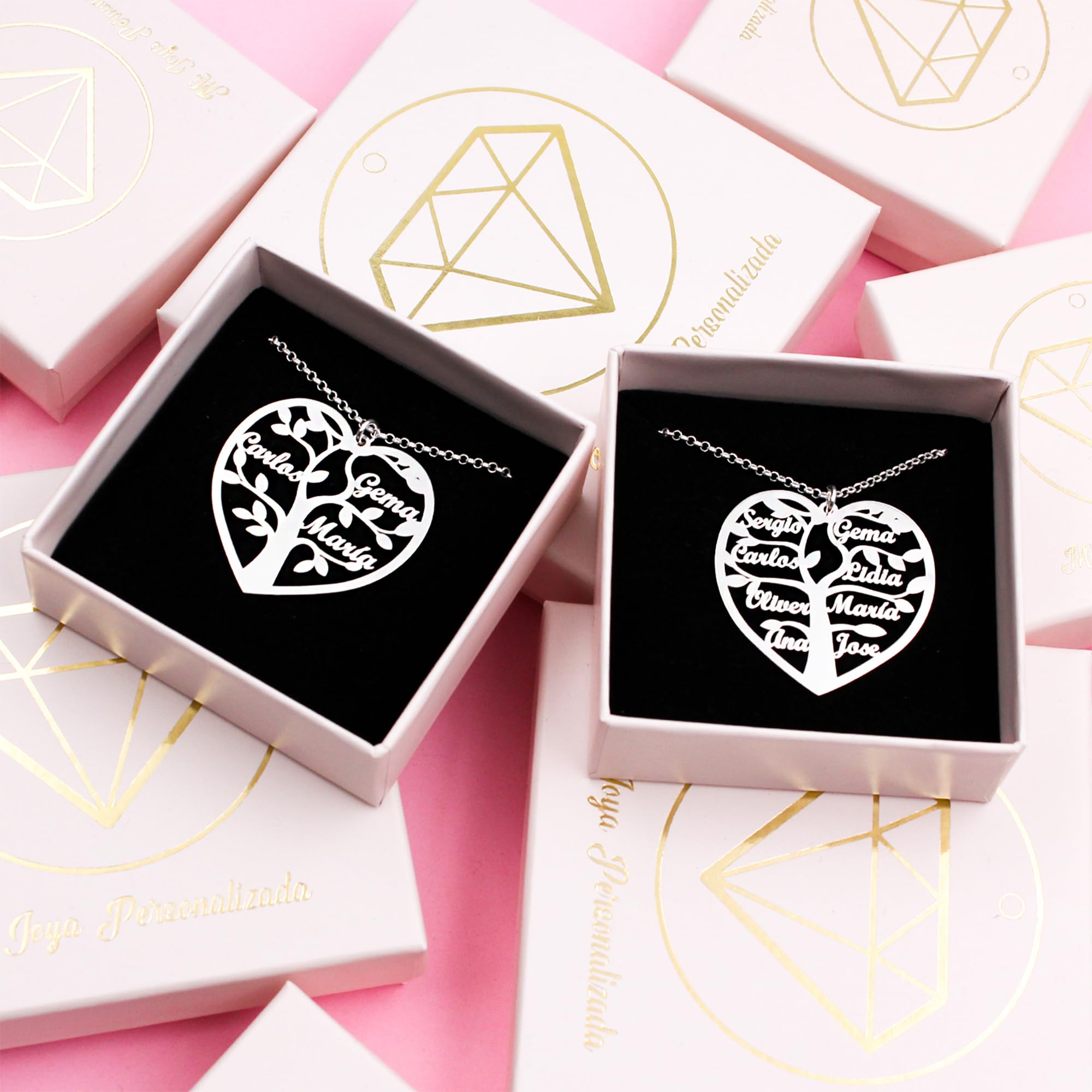 Collar Personalizado Árbol de la Vida - Joyería Personalizada para Mujer - Regalo Perfecto para Celebrar Familia