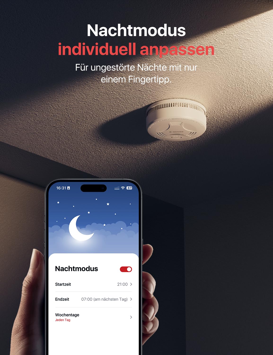 X-Sense Smart-Rauchmelder WLAN mit Magnethalterung, Zertifiziert nach EN 14604, Rauchmelder vernetzt, App-Steuerung, mit Basisstation SBS50, funkvernetzter Feuermelder, SD11-MR61, 6 Stück