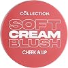Collection Cosmetics Soft Cream Blush, Cream Lightweight Formula, Cheek Makeup, Multi-use for Cheek and Lip, 4ml, Peach Dream