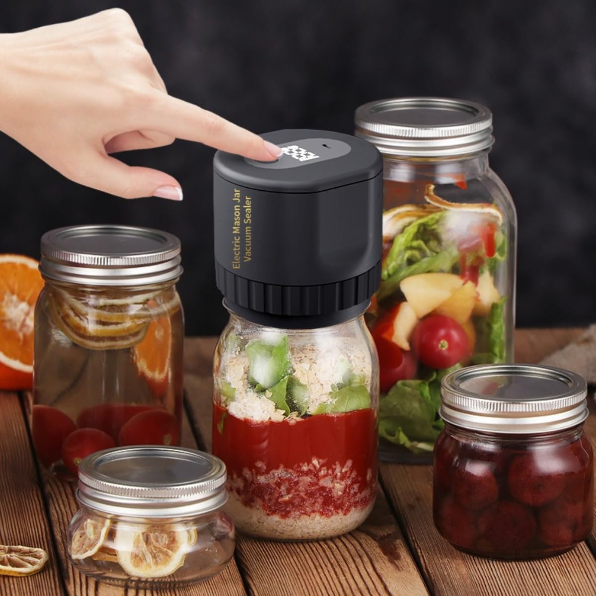 Freshguard Vakuumierer Für Längere Frische Mit 1-Knopf-Bedienung (Schwarz)