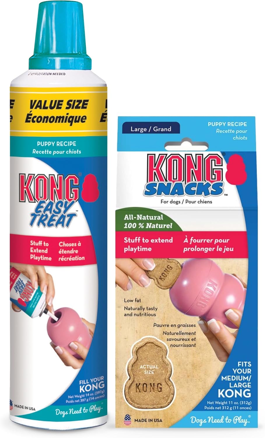 KONG Easy Treat 14oz & Snack Combo, Puppy - Large