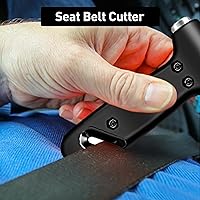 Vista 4 de Martillo de seguridad lindo con rompeventanas y cortador de cinturón de seguridad, martillo de escape de emergencia para automóvil, herramienta