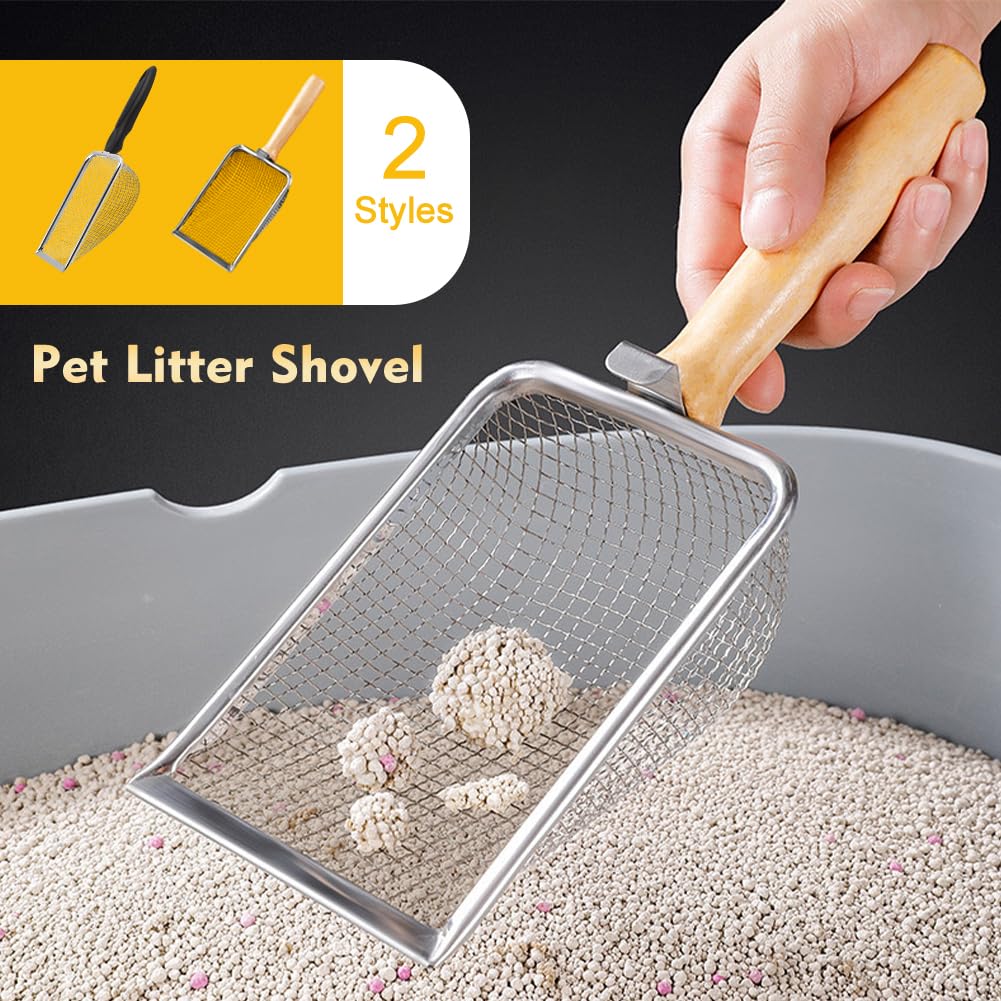 Cat Litter Scoop, Beach Mesh Shovel,Practical Beach Deep Shovel, Stainless Steel Mesh Scooper,Heavy Duty Litter Scooper - Image 2