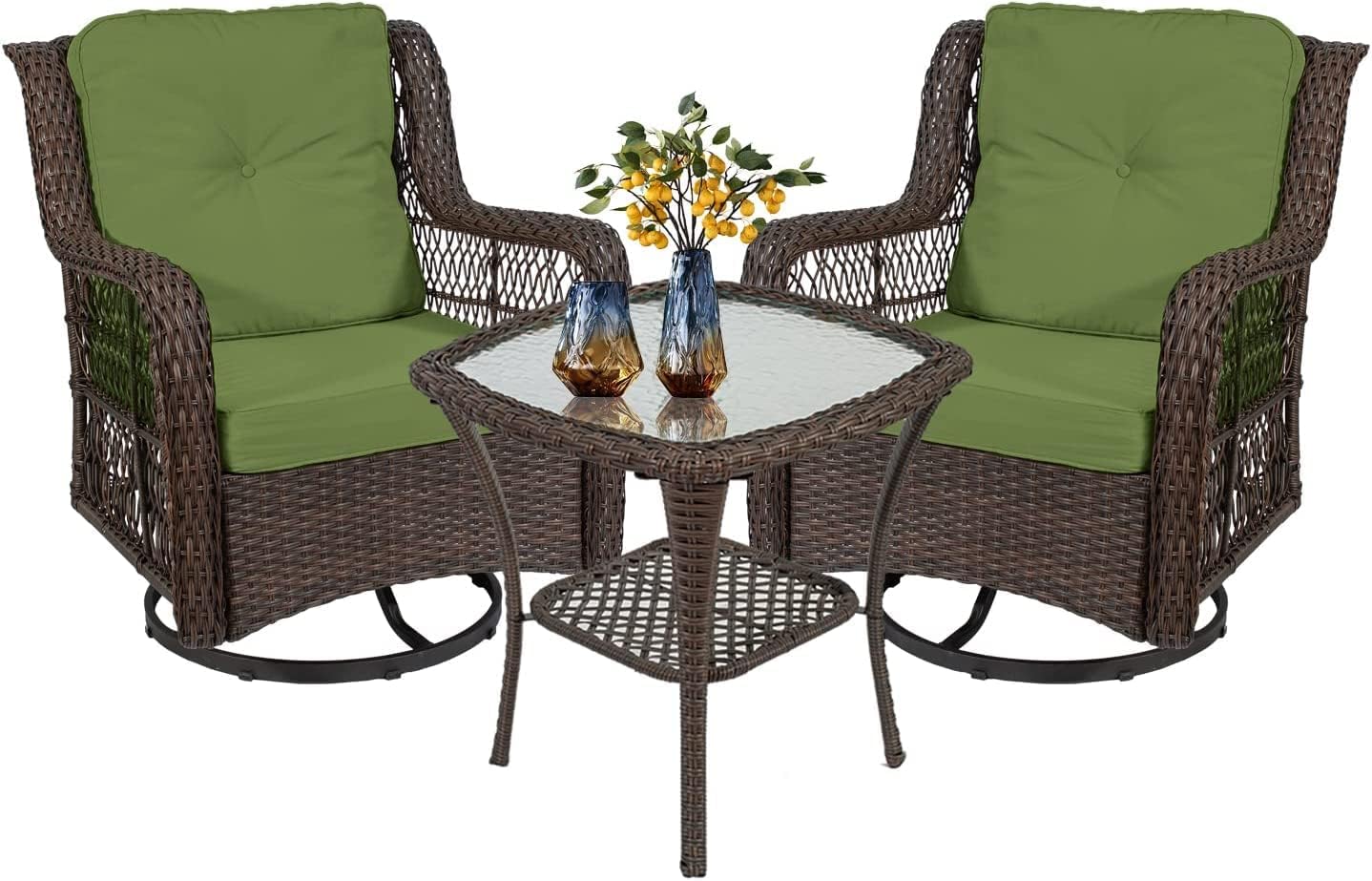 On Shine 3 Piece Patio Furniture Wicker Rattan Rocker