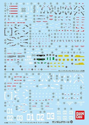 BANDAI Hobby GD-102 RG Gundam MK-II - Calcomanía (bolsa6)