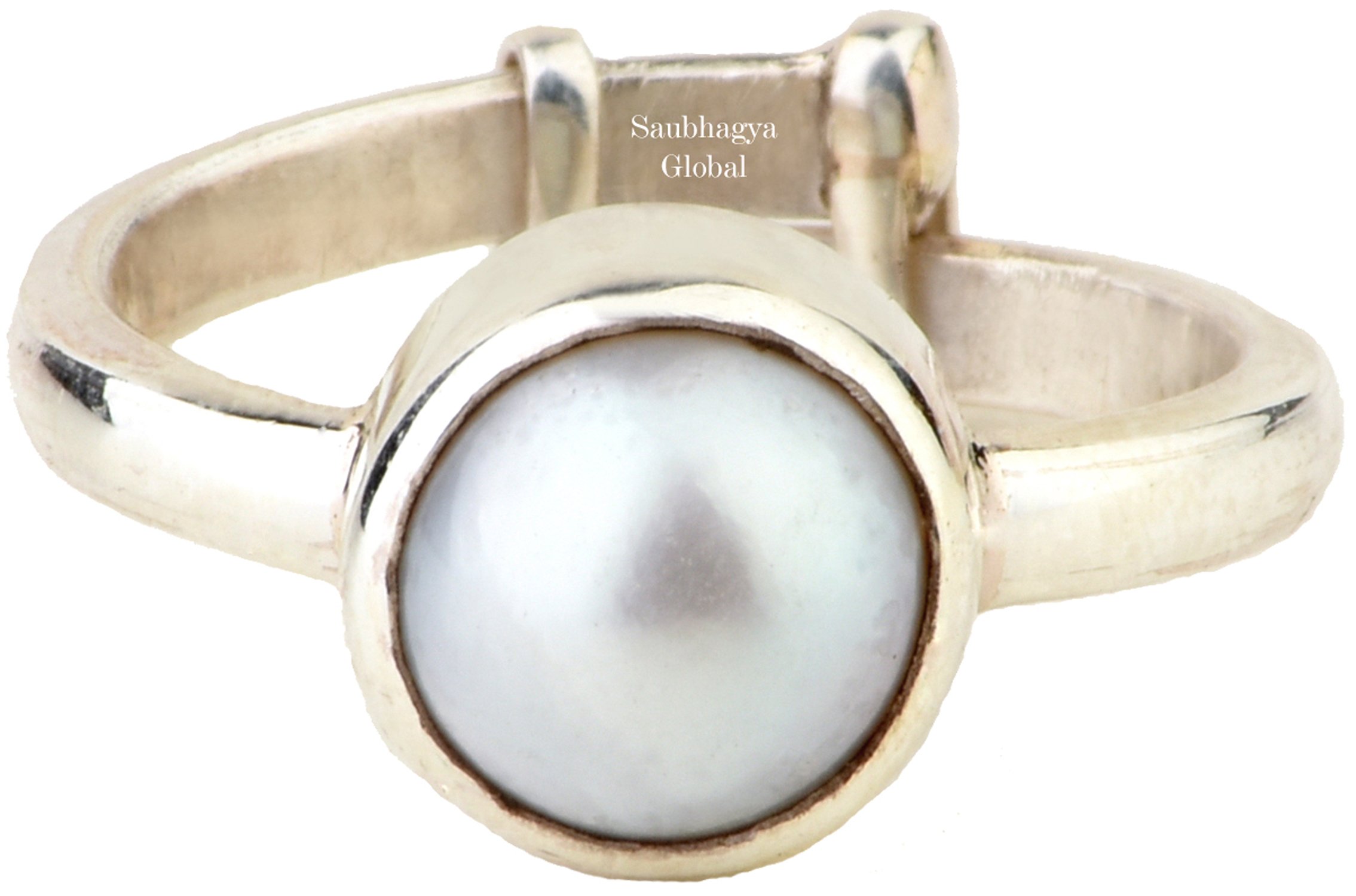 4.00-5.00ct Bezel Setting South Sea Pearl/Moti Silver Adjustable Ring Original & GSI Certified Astrological Gemstone-image-8