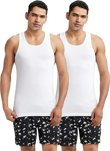 Jockey Men’s Super Combed Cotton Round Neck Sleeveless Regular Fit Vest with Extended Length for Easy Tuck (Pack of 2)