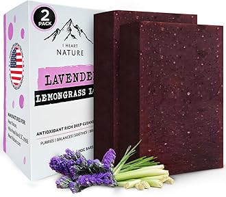 iHeart Lavender Soap Bars (2 Pack) – Deep Cleansing & Soothing for Sensitive Skin – Infused with Shea Butter & Sea Salt for Luxurious Lather & Long Lasting Freshness