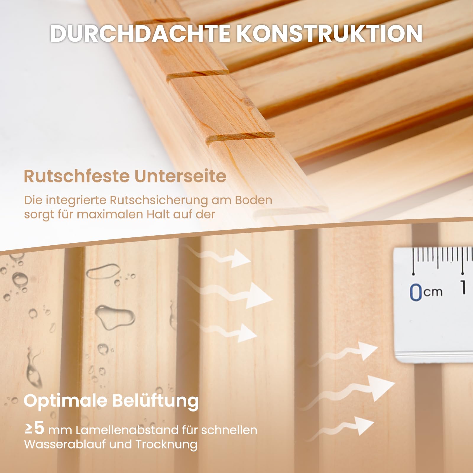 2 Stück Sauna Kopfstütze Holz [100% Naturholz] - Sauna Zubehör - Ergonomische Nackenstütze mit Luftzirkulation & Rutschfester Basis - Für alle Saunatypen inkl. Infrarotkabine & Dampfbad