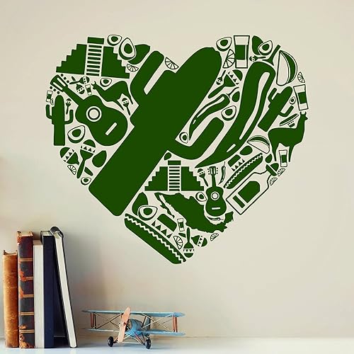 Miniatura 2 de Calcomanía de vinilo mexicano para pared, diseño de cactus mexicano, música latinoamericana, símbolo de viaje, sala de restaurante, calcomanías
