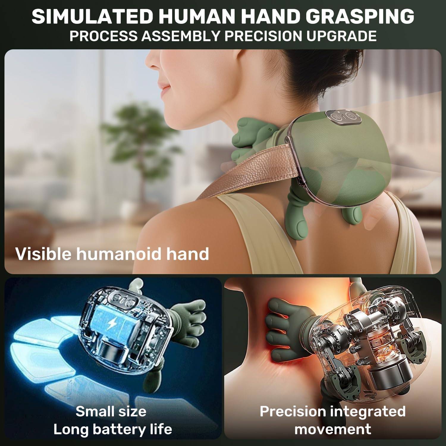 ONESTA Wireless Heated Neck & Back | Massager with 4D Hand-Style Kneading | Portable Deep Tissue Massage | Device for Neck Shoulder & Upper Back | Ergonomic Bionic Design 2