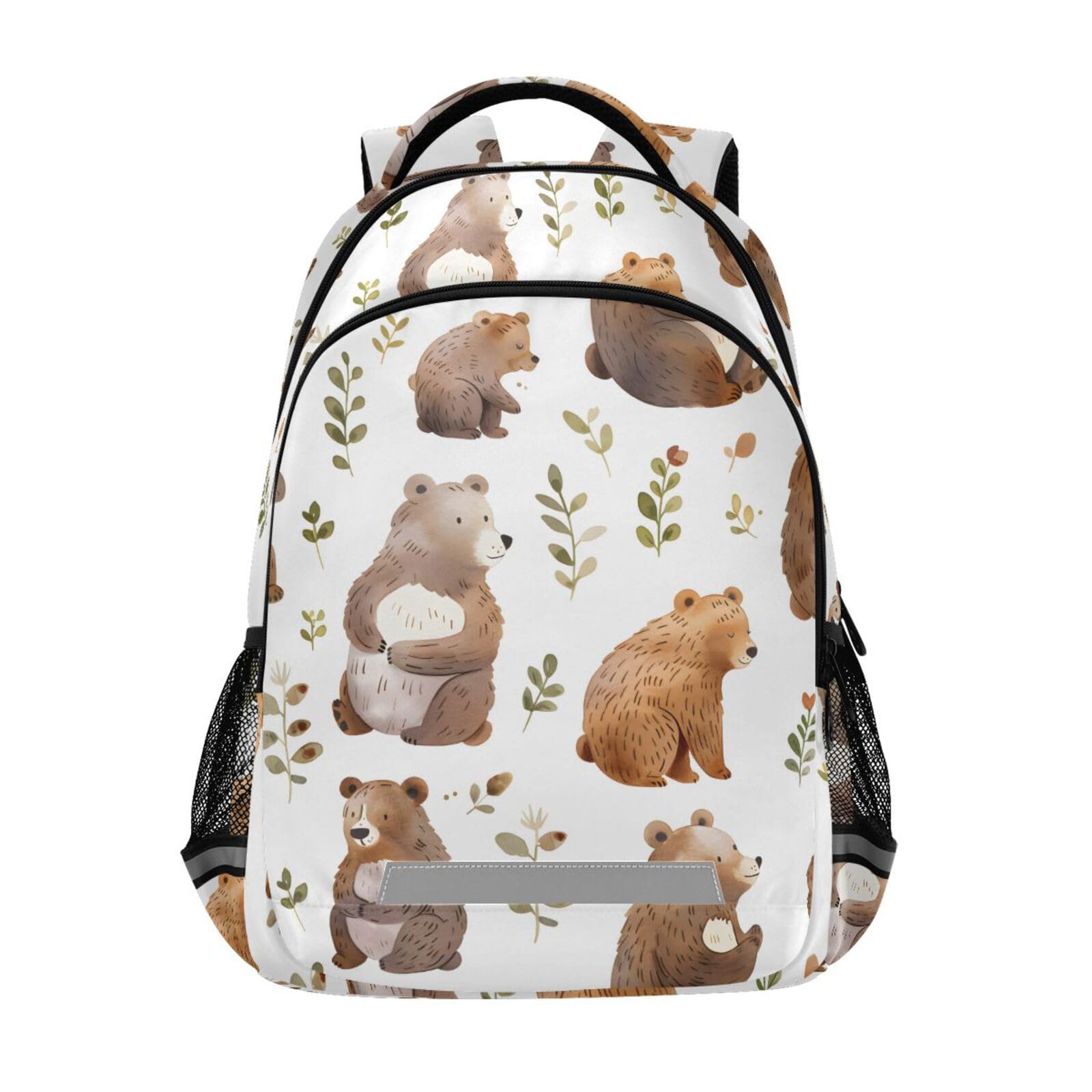 Backpack for Students Boys Girls Bear Leaves School Bag Travel Daypack Rucksack