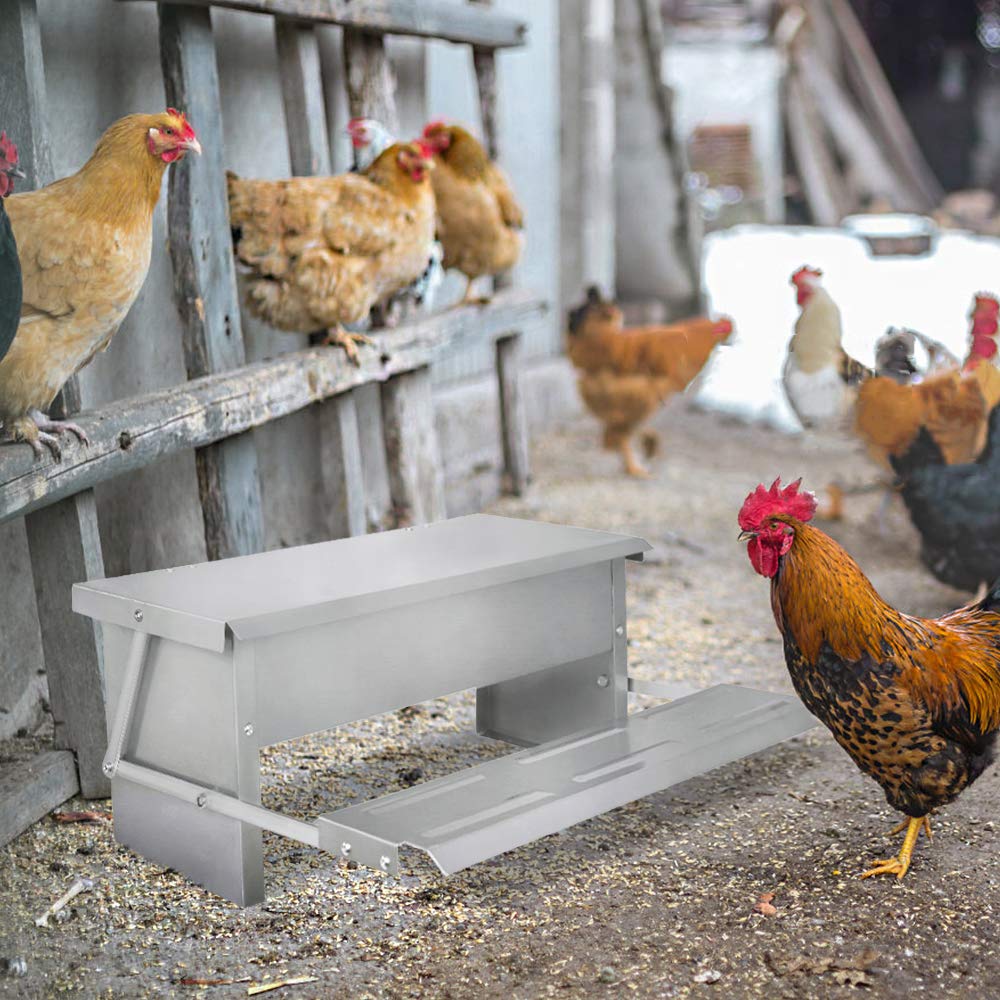LZQ Comedero automático para pollos de 5 kg, de aluminio con gran capacidad, antiroedores, impermeable y antioxidante (3 unidades)