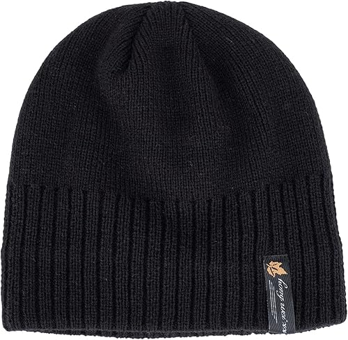 Miniatura 2 de BCDlily Gorro térmico para hombres y mujeres, gorro de invierno con forro polar, gorro casual de punto con calavera