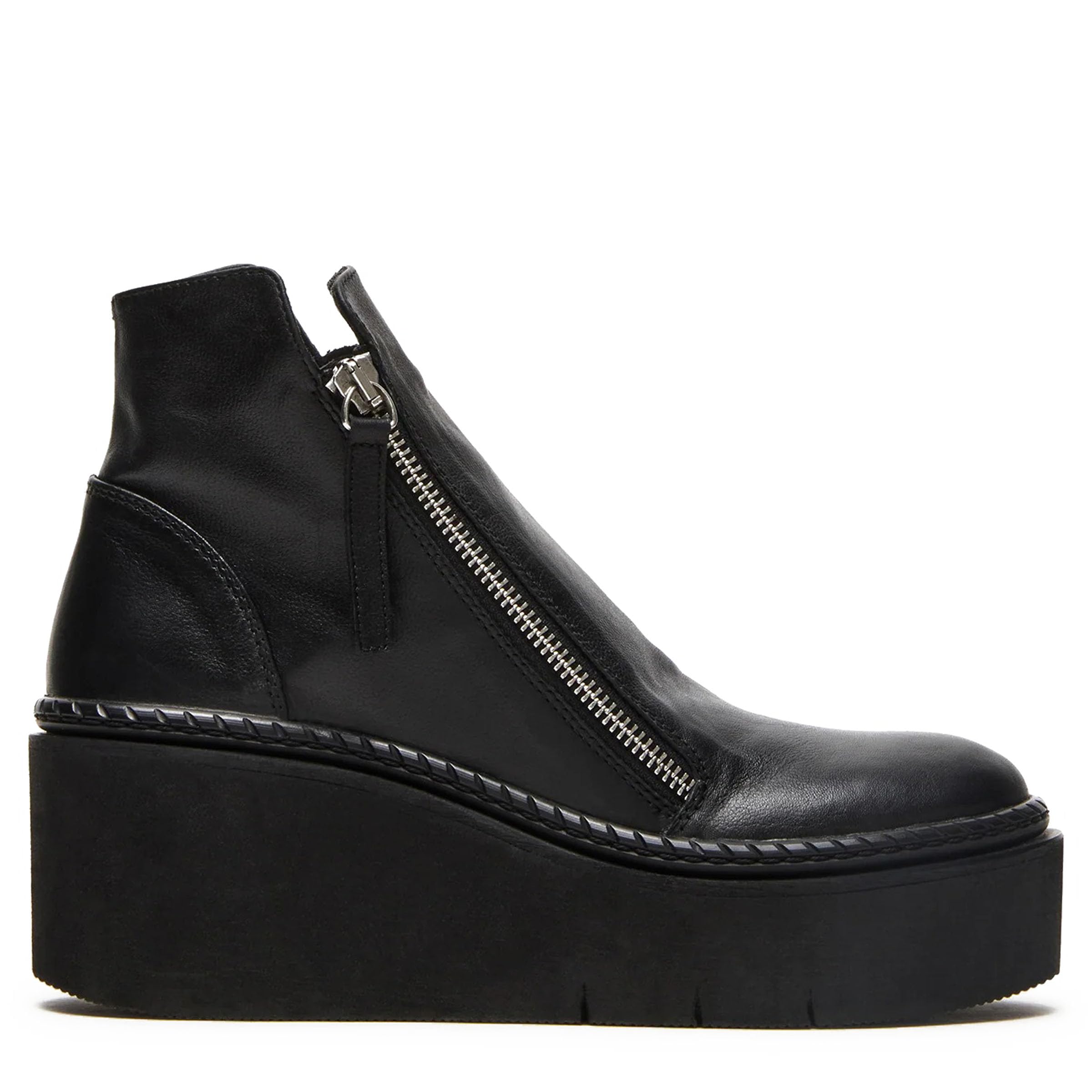 Platform Boots For Women Round Toe Ankle Boots Chunky Wedge Combat Booties Side Zipper Comfortable Motorcycle Shoes
