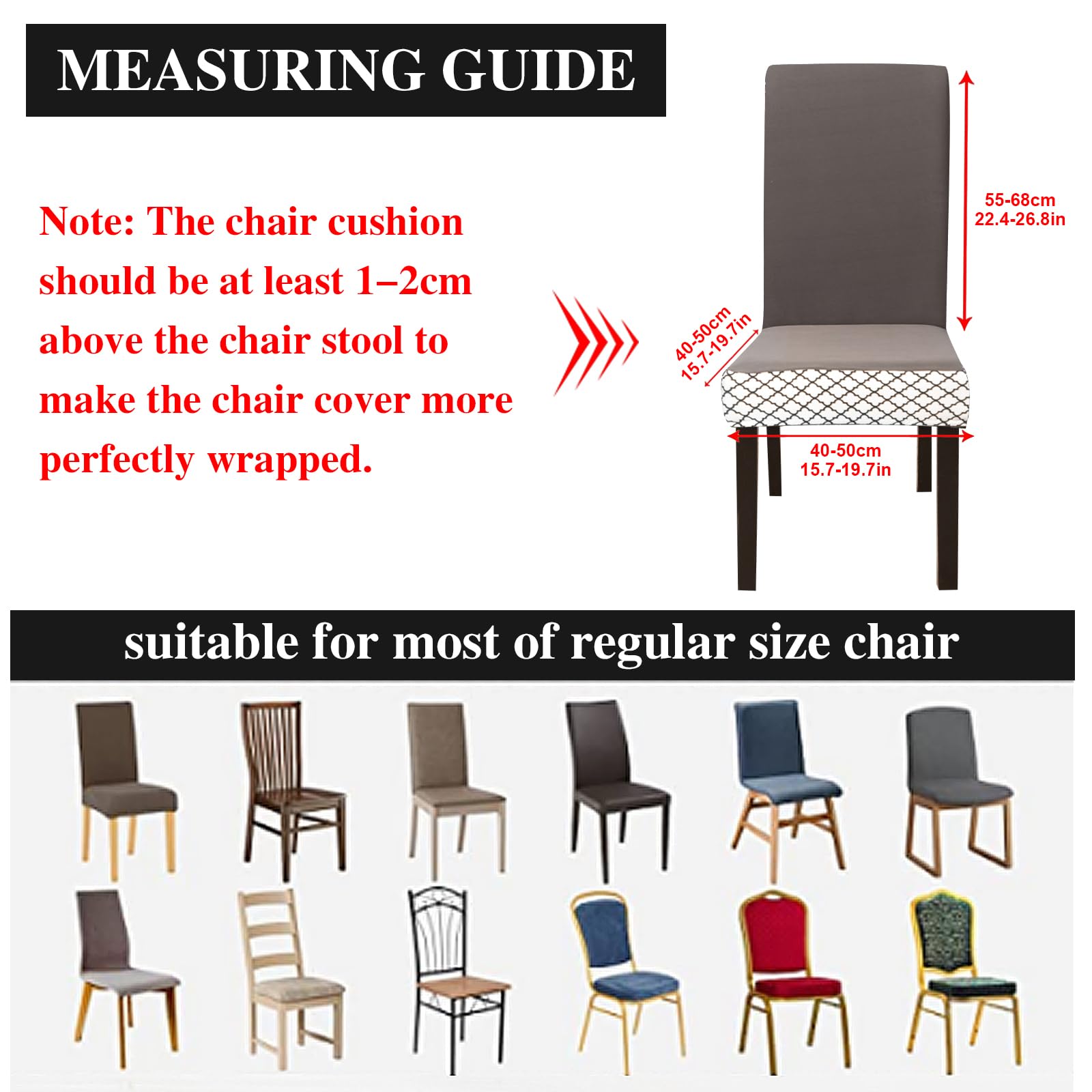 Jaotto Coprisedia Elasticizzati con Schienale 6 Pezzi, Fodere Coprisedie Universale per Sala da Pranzo Cucina, Moderno Coprisedia Lavabile Estraibile, Coperture per Sedie(Linea Cammella,6 Pezzi)