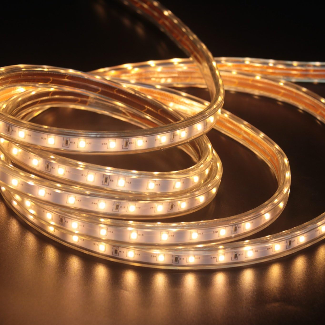 10-100m LED-Strip für Außenbereich, 2700K Warmweiß, IP54, Dimmbar, 60 LEDs/m, 5W/m (10 meter)