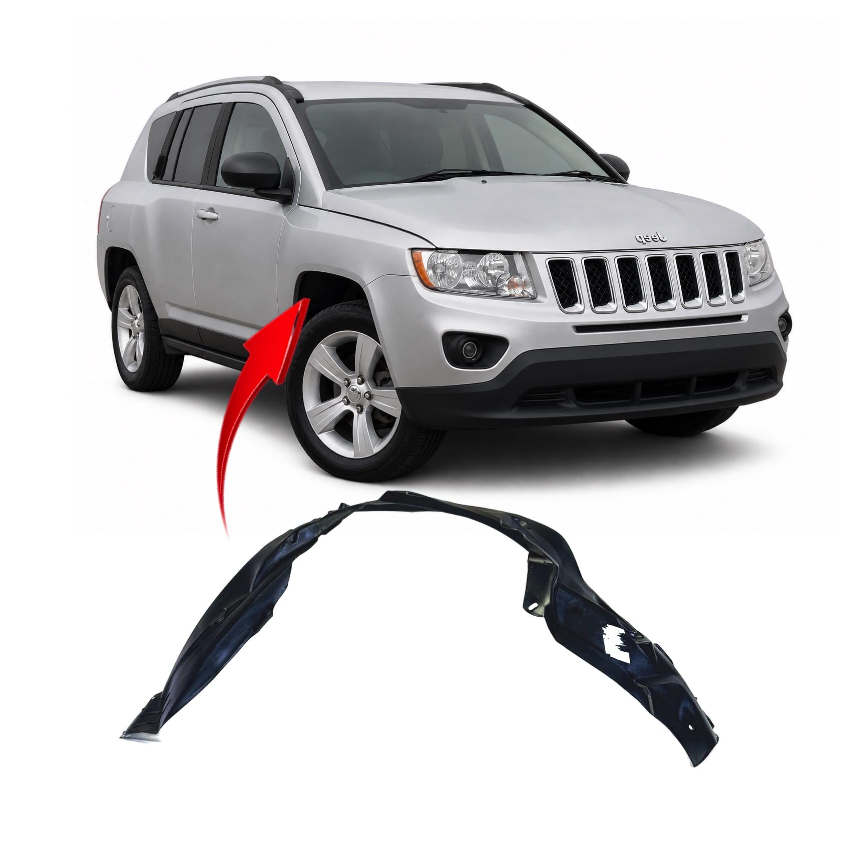 FitParts Compatible with Jeep Compass 2011–2016 Front Right Fender Liner
