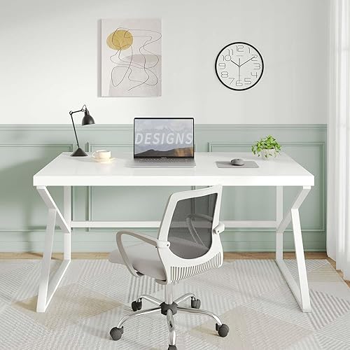 Miniatura 113 de HSH Escritorio gris para computadora, escritorio industrial de madera y metal para oficina en casa, escritorio rústico para computadora portátil