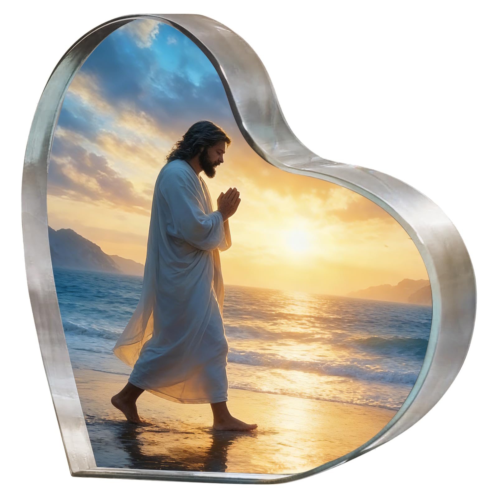 Jesus Christian Gifts for Women, Religious Baptism Faith Decor Christmas Mother Day Easter Gift for Home Prayer Corner, 4x4 Acrylic Religious Jesus Love Me Keepsake