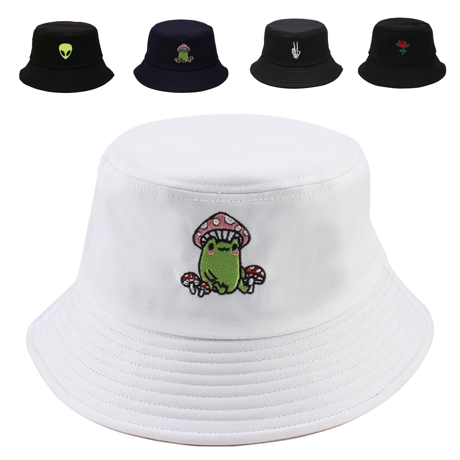 Cotton Bucket Hat for Women Men Summer Travel Sun Beach Bucket Cap, Unisex Outdoor Fisherman Hat