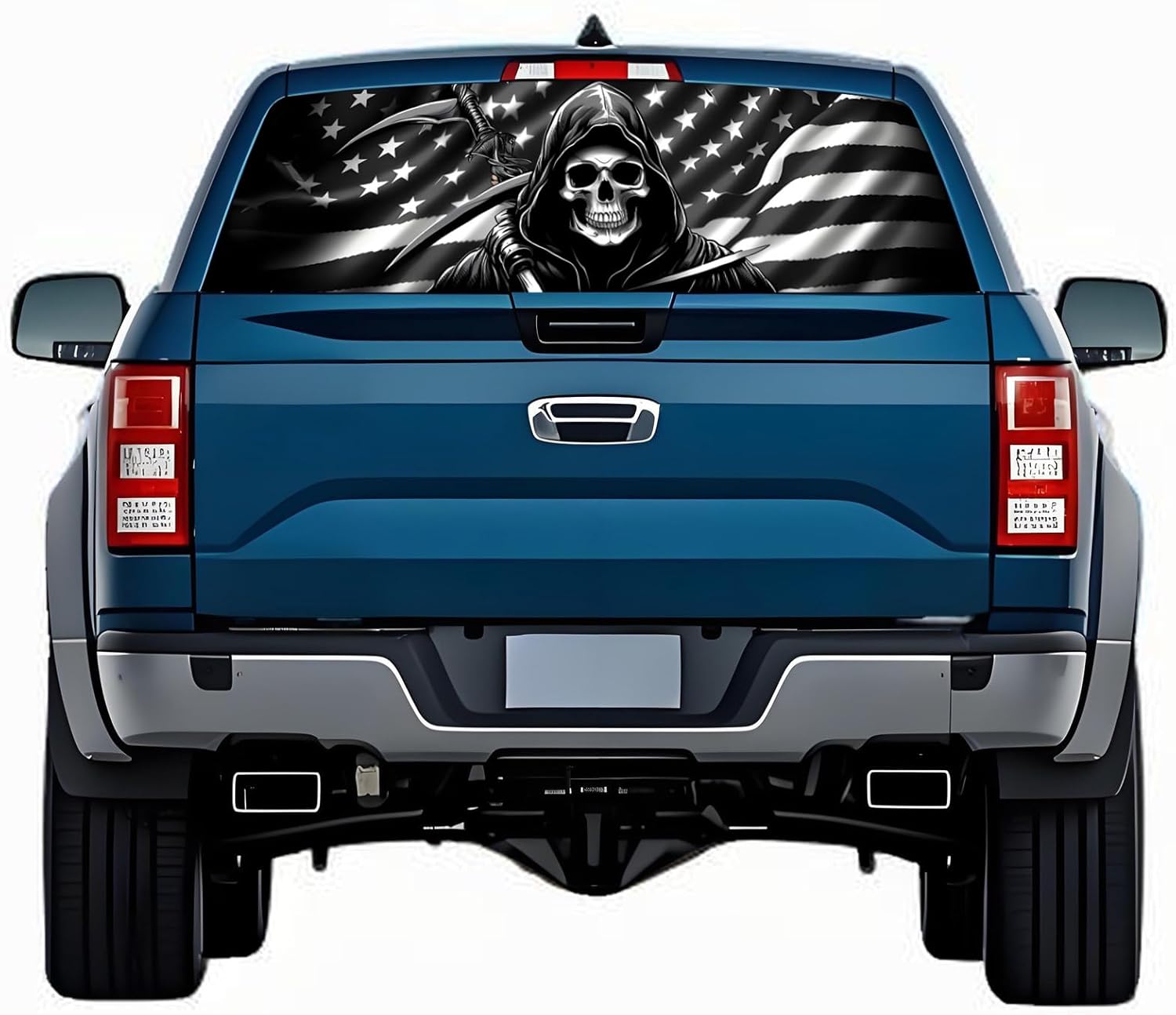 Rear Window Decals for Trucks - 65x17.3 in Back Window American Flag Decals Fit Most Pickup Trucks SUV, Vinyl Back Window Decal Truck Rear Window Graphics for Personalized