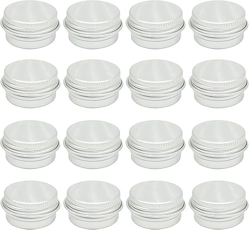 12 latas vacías de aluminio plateado de 0.2 fl oz 0.17 onzas líquidas de capacidad, latas de acero y metal, recipientes para cosméticos, caja de